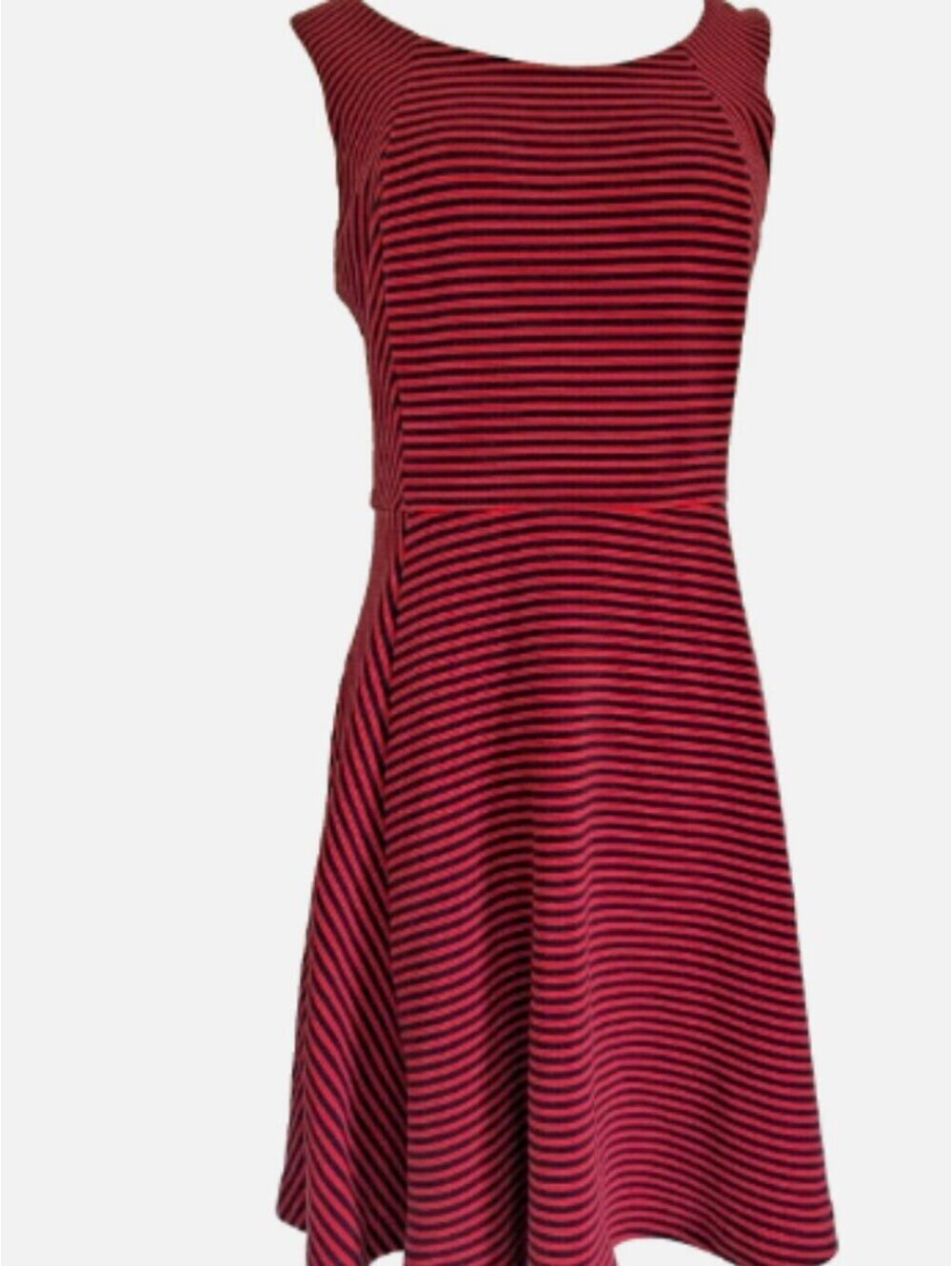 NWOT | Express | S | Red Navy Striped Fit & Flare Dress
